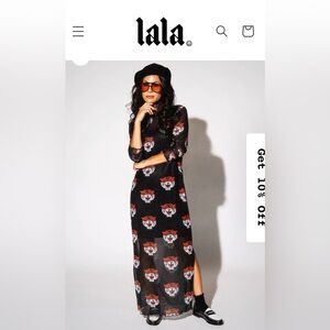 Dressed in Lala Mad About You Mesh Dress in Tigress with Slip Large